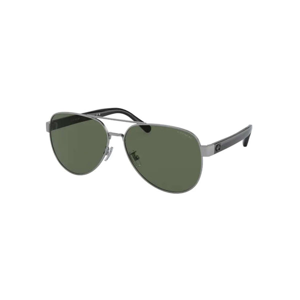 Coach Men's Pilot Frame Satin Gunmetal Metal Sunglasses - HC7143