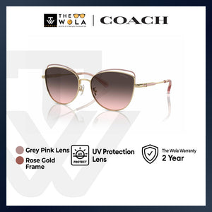 Coach Women's Cat Eye Frame Gold & Rose Gold Metal Sunglasses - HC7162