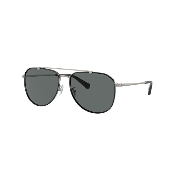 Coach Men's Pilot Frame Satin Gunmetal Metal Sunglasses - HC7164