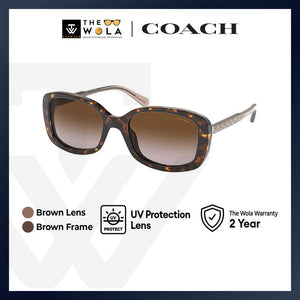 Coach Women's Rectangle Frame Brown Acetate Sunglasses - HC8278F