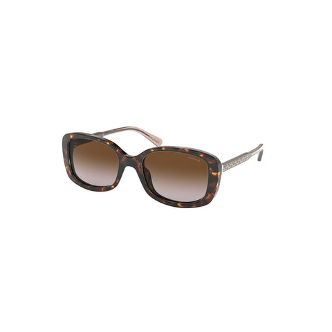 Coach Women's Rectangle Frame Brown Acetate Sunglasses - HC8278F