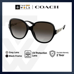 Coach Women's Square Frame Black Acetate Sunglasses - HC8303BF