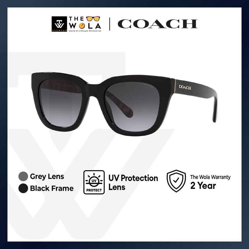 Coach Women's Square Frame Black Acetate Sunglasses - HC8318F