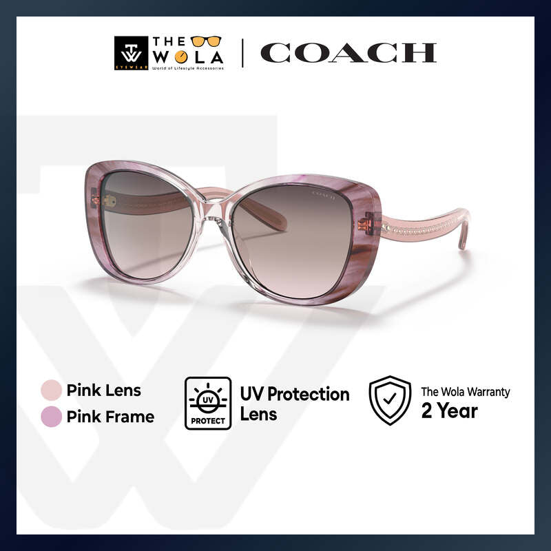 Coach Women's Rectangle Frame Pink Acetate Sunglasses - HC8322