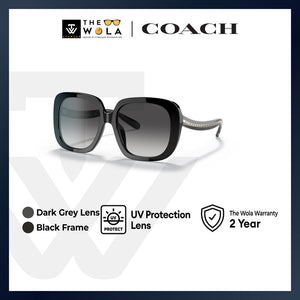 Coach Women's Square Frame Black Acetate Sunglasses - HC8323U