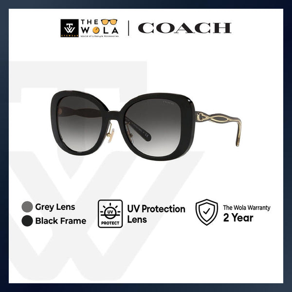 Coach Women's Square Frame Black Injected Sunglasses - HC8333