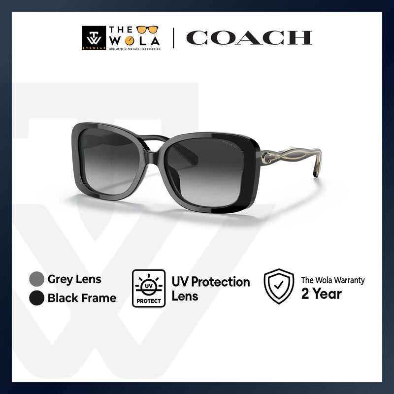 Coach Women's Butterfly Frame Black Acetate Sunglasses - HC8334U