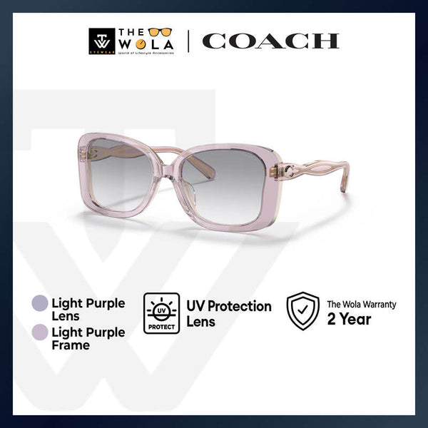 Coach Women's Butterfly Frame Light Purple Acetate Sunglasses - HC8334U