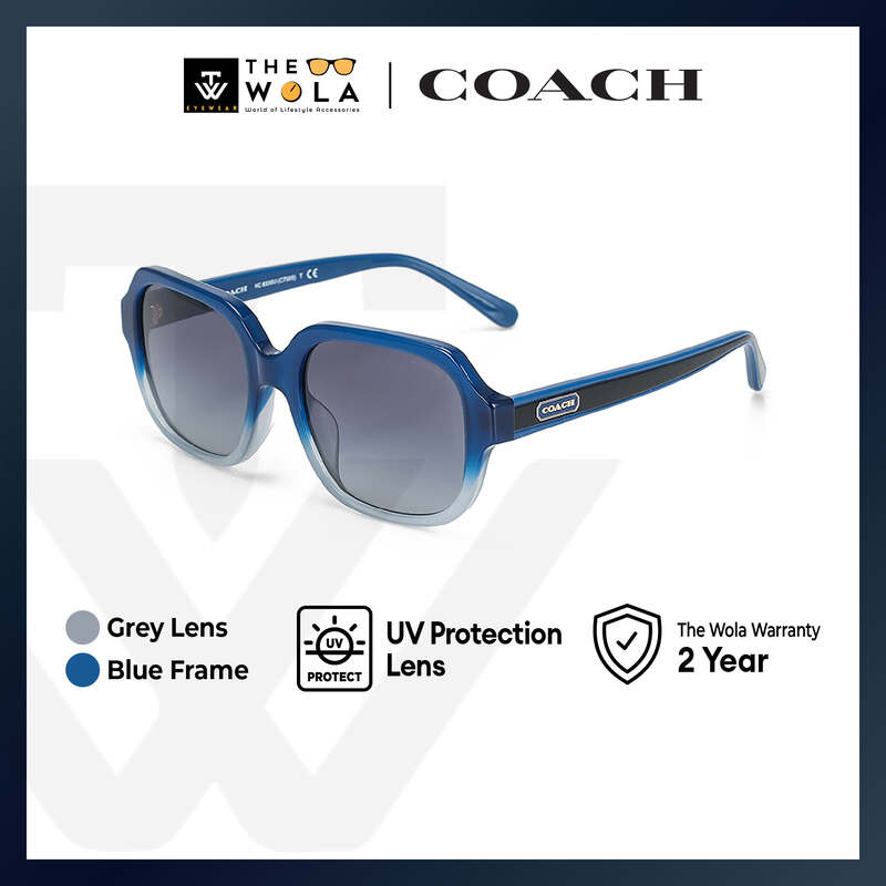 Coach Women's Rectangle Frame Blue Acetate Sunglasses - HC8335U