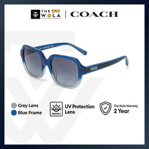 Coach Women's Rectangle Frame Blue Acetate Sunglasses - HC8335U