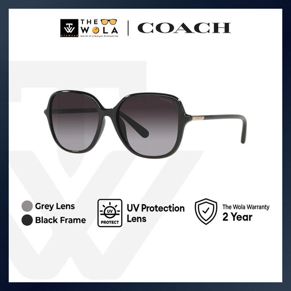 Coach Women's Square Frame Black Injected Sunglasses - HC8344U