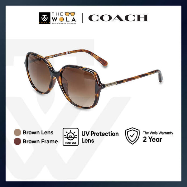 Coach Women's Square Frame Havana Injected Sunglasses - HC8344U