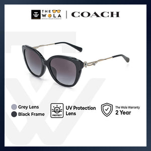 Coach Women's Square Frame Black Acetate Sunglasses - HC8347BU