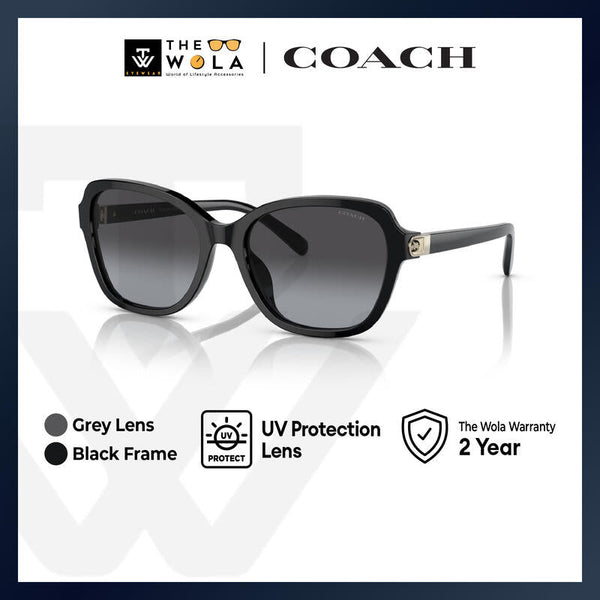 Coach Women's Irregular Frame Black Acetate Sunglasses - HC8349U