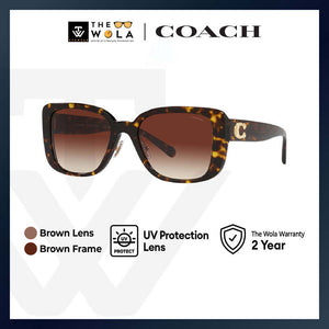 Coach Women's Square Frame Brown Acetate Sunglasses - HC8352