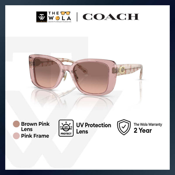 Coach Women's Square Frame Pink Acetate Sunglasses - HC8352