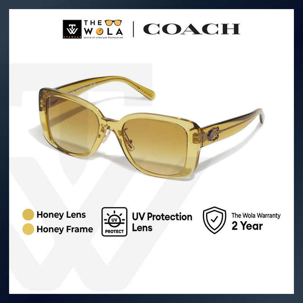 Coach Women's Square Frame Honey Acetate Sunglasses - HC8352