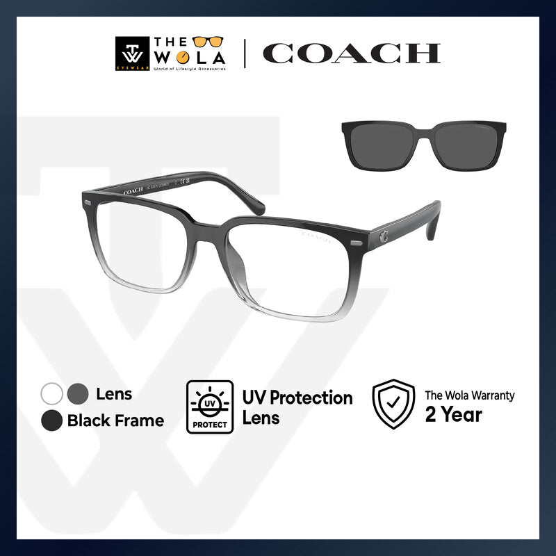 Coach Men's Rectangle Frame Black Injected Sunglasses - HC8357U