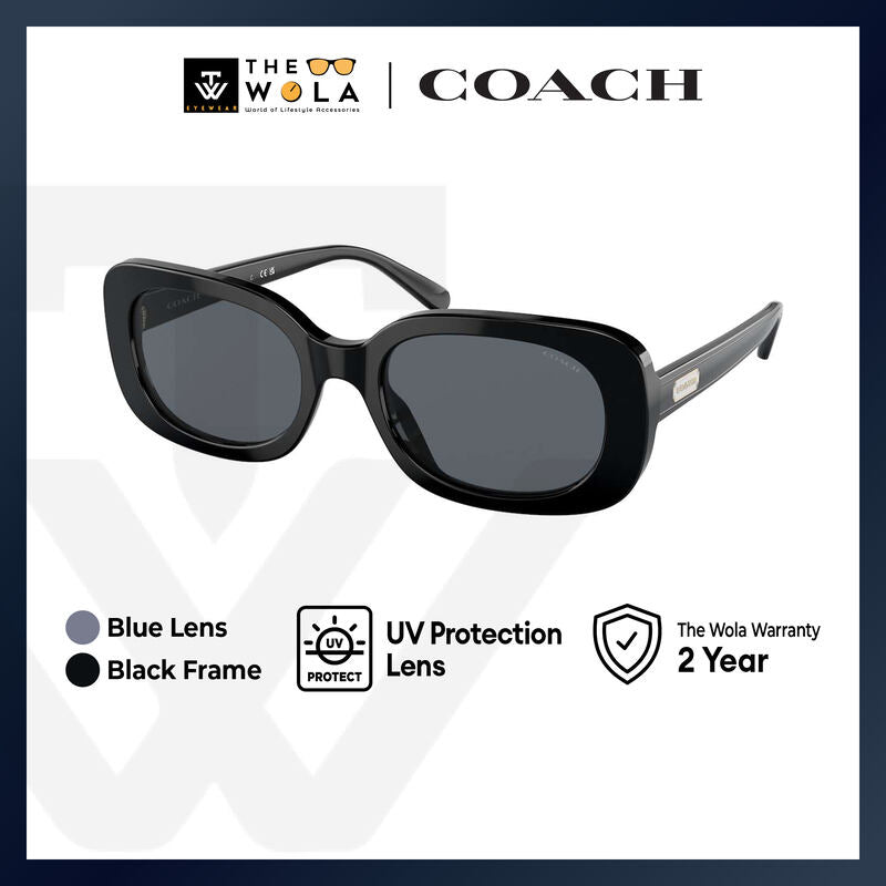 Coach Women's Oval Frame Black Acetate Sunglasses - HC8358F