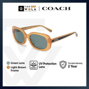 Coach Women's Oval Frame Light Brown Acetate Sunglasses - HC8358U