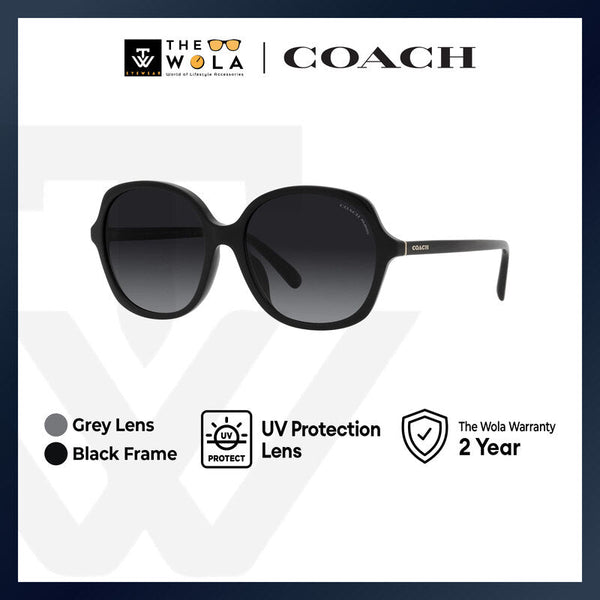 Coach Women's Square Frame Black Acetate Sunglasses - HC8360U