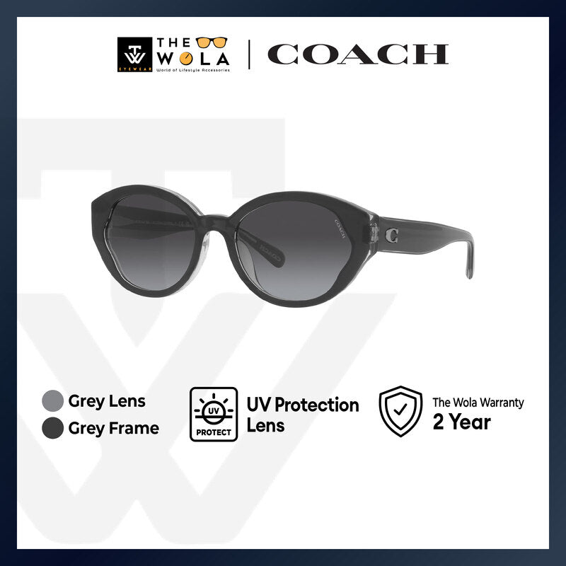 Coach Women's Oval Frame Black Acetate Sunglasses - HC8364U