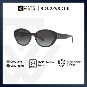 Coach Women's Oval Frame Black Acetate Sunglasses - HC8364U