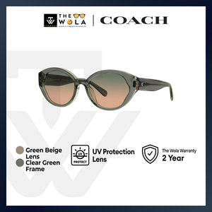 Coach Women's Oval Frame Mint Acetate Sunglasses - HC8364U