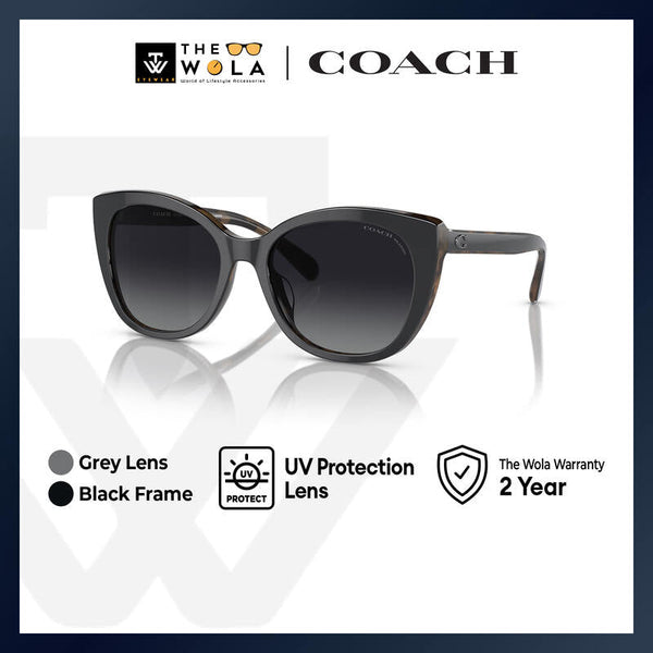 Coach Women's Cat Eye Frame Black Acetate Sunglasses - HC8365U