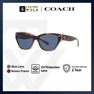 Coach Women's Cat Eye Frame Brown Acetate Sunglasses - HC8370F