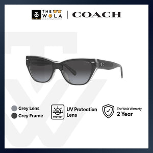 Coach Women's Cat Eye Frame Black Acetate Sunglasses - HC8370F