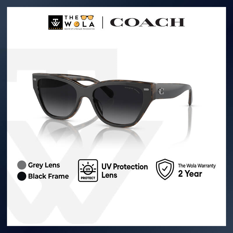 Coach Women's Cat Eye Frame Black Acetate Sunglasses - HC8370F