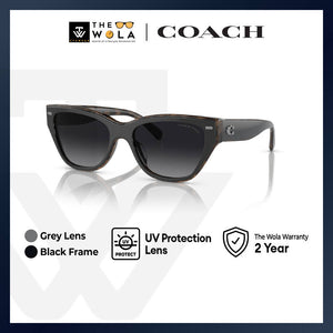 Coach Women's Cat Eye Frame Black Acetate Sunglasses - HC8370F