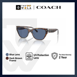 Coach Women's Cat Eye Frame Brown Tortoise Acetate Sunglasses - HC8370U