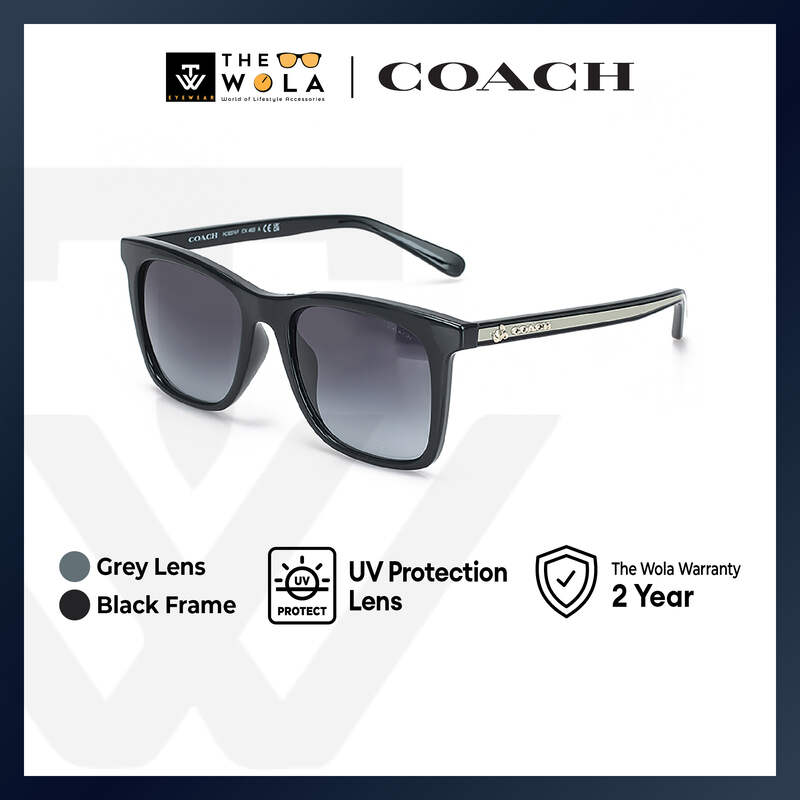 Coach Women's Square Frame Black Injected Sunglasses - HC8374F