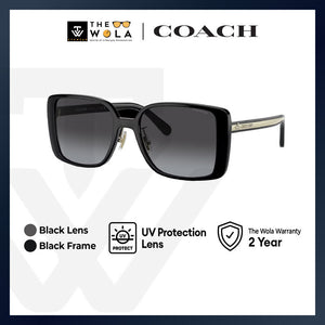 Coach Women's Square Frame Black Injected Sunglasses - HC8375