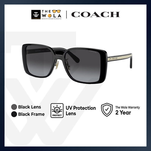 Coach Women's Square Frame Black Injected Sunglasses - HC8375