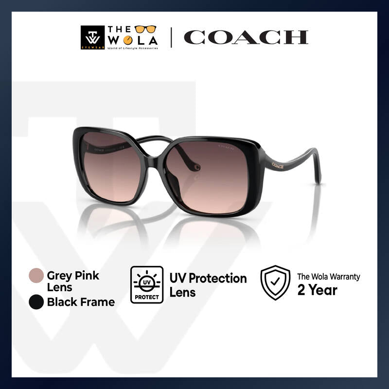 Coach Women's Square Frame Black Injected Sunglasses - HC8376U