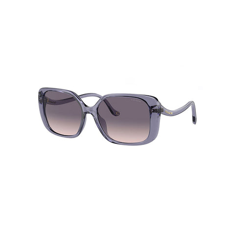 Coach Women's Square Frame Transparent Violet Injected Sunglasses - HC8376U