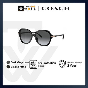 Coach Women's Round Frame Black Acetate Sunglasses - HC8377U