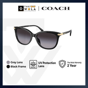 Coach Women's Cat Eye Frame Black Acetate Sunglasses - HC8378U