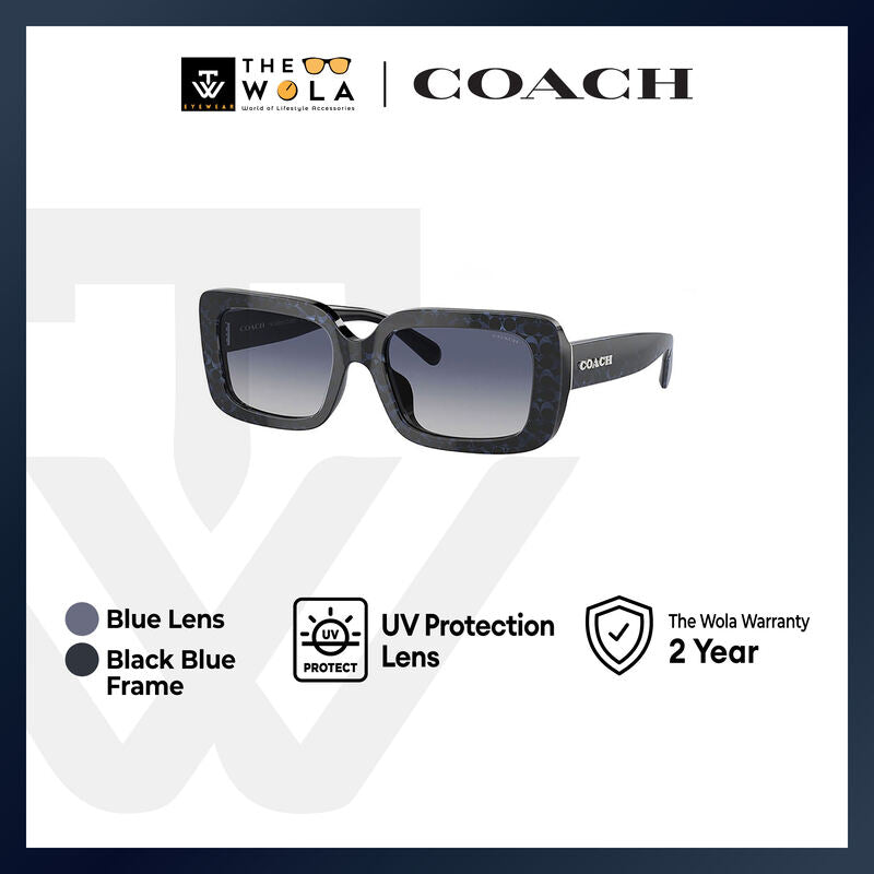 Coach Women's Rectangle Frame Black Acetate Sunglasses - HC8380U