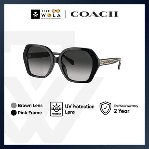 Coach Women's Square Frame Black Acetate Sunglasses - HC8395F