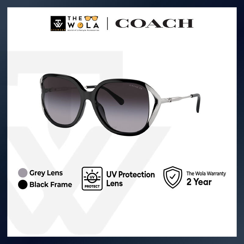 Coach Women's Square Frame Black Injected Sunglasses - HC8396U