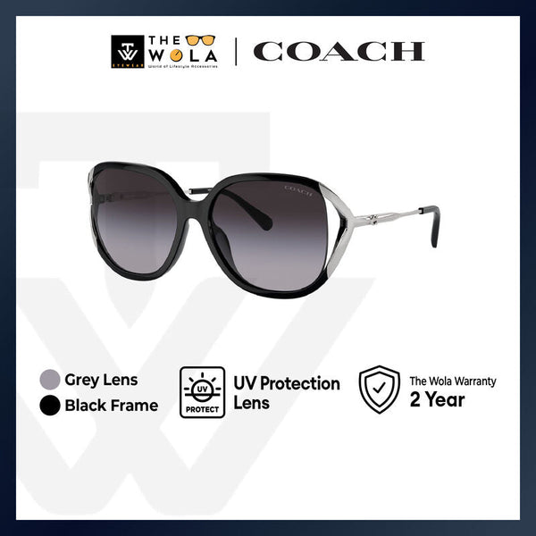 Coach Women's Square Frame Black Injected Sunglasses - HC8396U