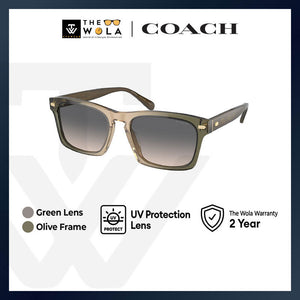 Coach Men's Square Frame Green Acetate Sunglasses - HC8397U