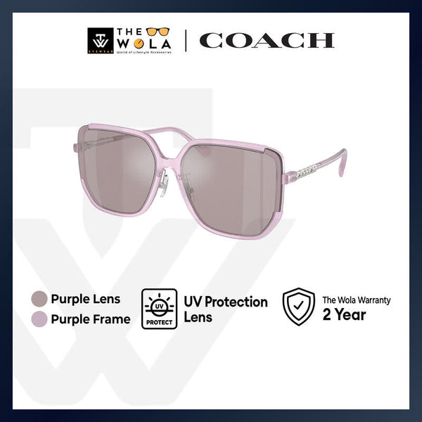 Coach Women's Irregular Frame Violet Injected Sunglasses - HC8401D