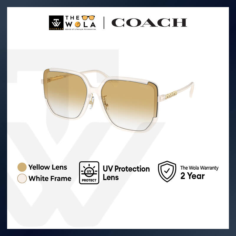 Coach Women's Irregular Frame White Injected Sunglasses - HC8401D