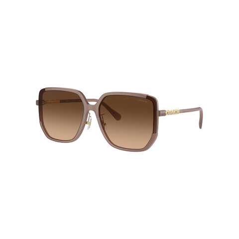 Coach Women's Irregular Frame Light Brown Injected Sunglasses - HC8401D