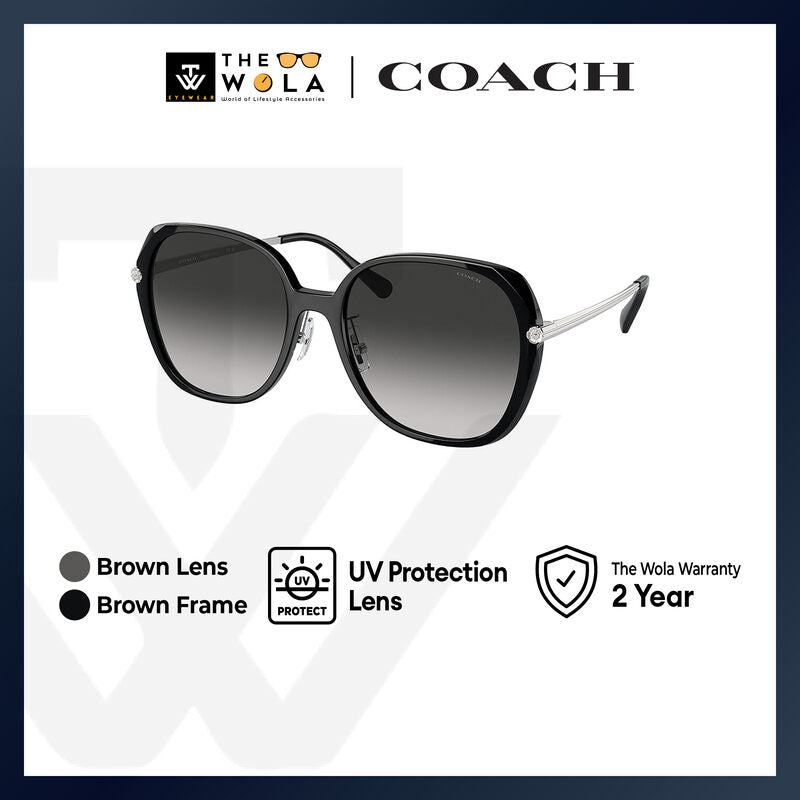 Coach Women's Square Frame Black Injected Sunglasses - HC8403D